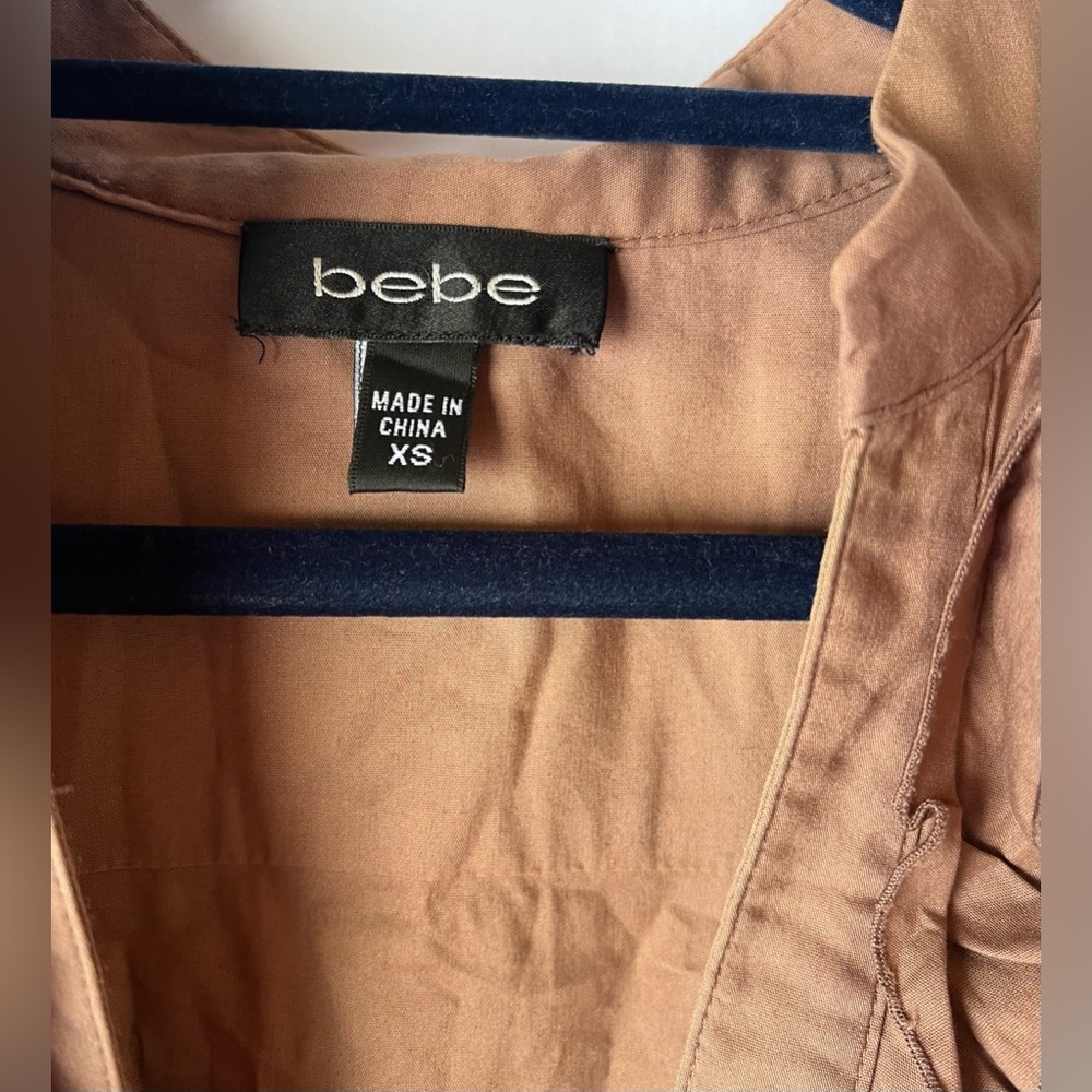bebe Brown Ruffled Blouse - Picture 3 of 6